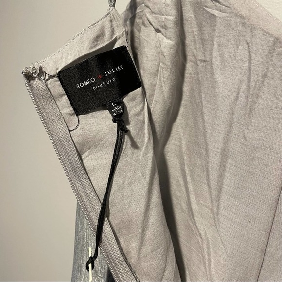 Romeo and Juliet Couture Romper Spaghetti Strap Zipper Gray NWT Women's Large - Picture 9 of 13